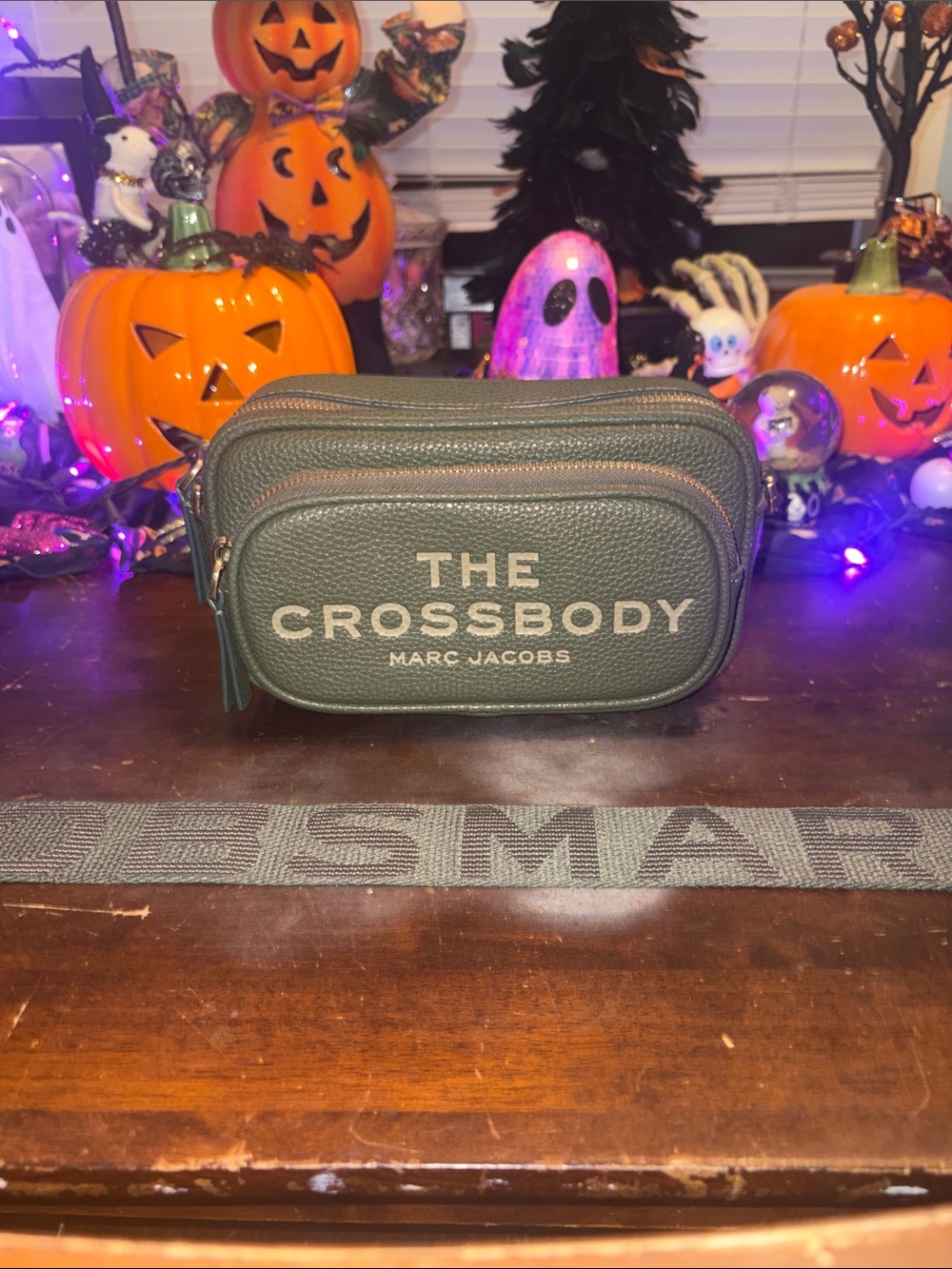 Marc Jacobs Crossbody Bag in Dark Green with Gold Hardware